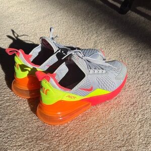 Nike Kids Gray and Neon Sneakers